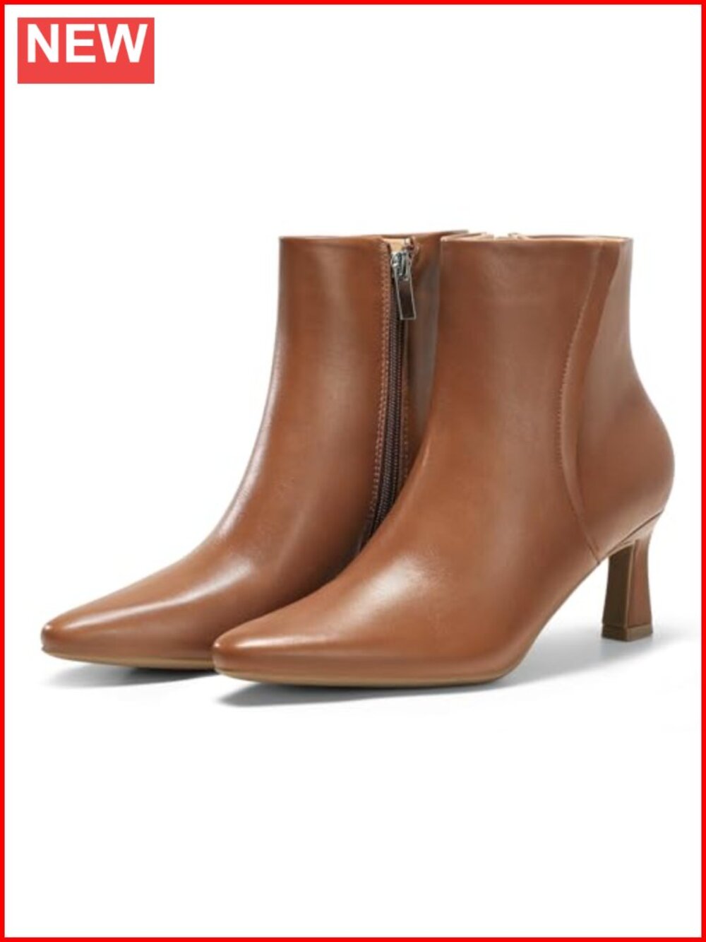 PU Leather Pointed Toe Kitten Heel Ankle Boots Side Zipper Dress Booties